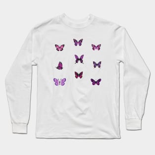 purple butterfly Long Sleeve T-Shirt